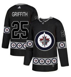 Men's Adidas Winnipeg Jets #25 Seth Griffith Authentic Black Team Logo Fashion NHL Jersey