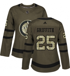 Women's Adidas Winnipeg Jets #25 Seth Griffith Authentic Green Salute to Service NHL Jersey