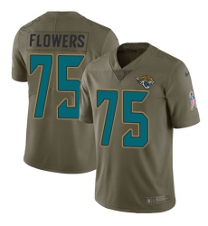Men's Nike Jacksonville Jaguars #75 Ereck Flowers Limited Olive 2017 Salute to Service NFL Jersey