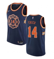 Youth Nike New York Knicks #14 Allonzo Trier Swingman Navy Blue NBA Jersey - City Edition