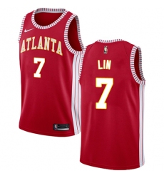 Men's Nike Atlanta Hawks #7 Jeremy Lin Swingman Red NBA Jersey Statement Edition