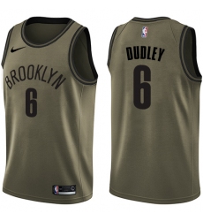 Men's Nike Brooklyn Nets #6 Jared Dudley Swingman Green Salute to Service NBA Jersey