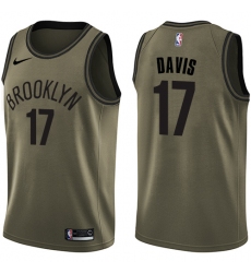 Men's Nike Brooklyn Nets #17 Ed Davis Swingman Green Salute to Service NBA Jersey