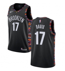 Women's Nike Brooklyn Nets #17 Ed Davis Swingman Black NBA Jersey - 2018 19 City Edition