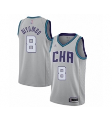 Men's Jordan Charlotte Hornets #8 Bismack Biyombo Swingman Gray Basketball Jersey - 2019 20 City Edition
