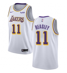 Men's Nike Los Angeles Lakers #11 Michael Beasley Swingman White NBA Jersey - Association Edition