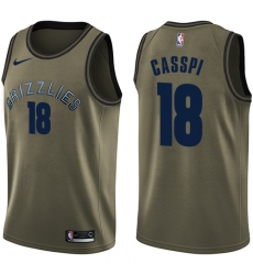 Men's Nike Memphis Grizzlies #18 Omri Casspi Swingman Green Salute to Service NBA Jersey