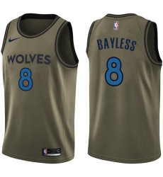 Men's Nike Minnesota Timberwolves #8 Jerryd Bayless Swingman Green Salute to Service NBA Jersey