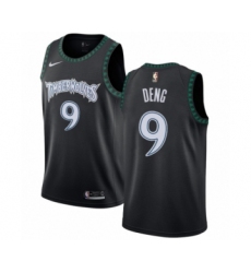 Men's Nike Minnesota Timberwolves #9 Luol Deng Swingman Black Hardwood Classics Jersey