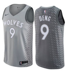 Men's Nike Minnesota Timberwolves #9 Luol Deng Swingman Gray NBA Jersey - City Edition