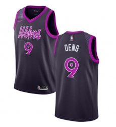 Men's Nike Minnesota Timberwolves #9 Luol Deng Swingman Purple NBA Jersey - City Edition