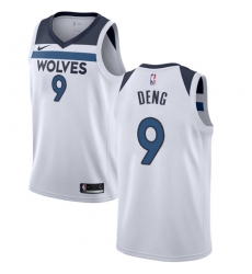 Men's Nike Minnesota Timberwolves #9 Luol Deng Swingman White NBA Jersey - Association Edition