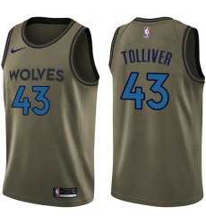 Men's Nike Minnesota Timberwolves #43 Anthony Tolliver Swingman Green Salute to Service NBA Jersey