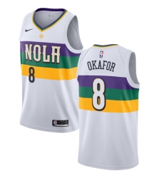 Youth Nike New Orleans Pelicans #8 Jahlil Okafor Swingman White NBA Jersey - City Edition