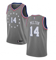 Men's Nike Philadelphia 76ers #14 Shake Milton Swingman Gray NBA Jersey - City Edition