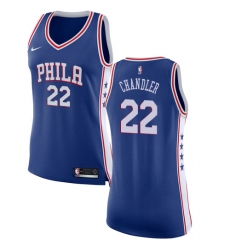 Women's Nike Philadelphia 76ers #22 Wilson Chandler Swingman Blue NBA Jersey - Icon Edition