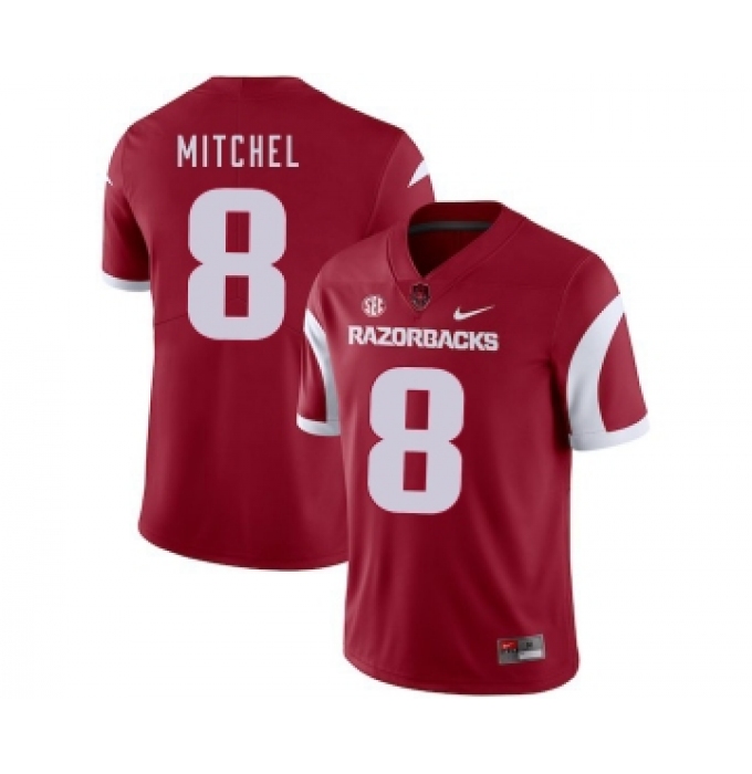 Arkansas Razorbacks 8 Tevin Mitchel Red College Football Jersey
