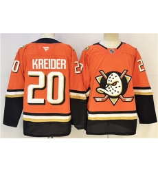 Men's Anaheim Ducks #20 Chris Kreider Orange 2026 Home Stitched Hockey Jersey