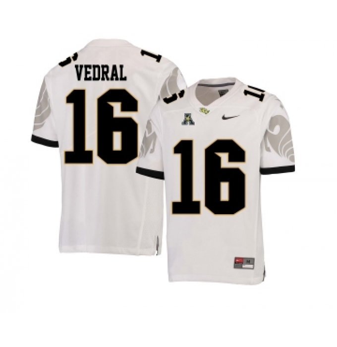 UCF Knights 16 Noah Vedral White College Football Jersey