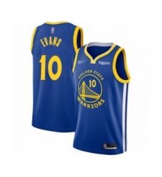 Men's Golden State Warriors #10 Jacob Evans Authentic Royal Finished Basketball Jersey - Icon Edition