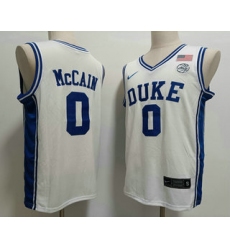 Men's Duke Blue Devils #0 Jared McCAIN White College Basketball Jersey