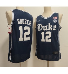 Men's Duke Blue Devils #12 Cameron Boozer Navy Stitched Basketball Jersey