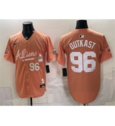 Men's Atlanta Braves #96 OutKast Peach 2024 Atliens & Peach With Outkast Vapor Limited Stitched Baseball Jersey