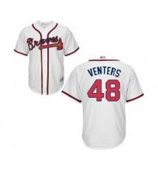 Youth Atlanta Braves #48 Jonny Venters Replica White Home Cool Base Baseball Jersey