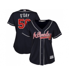 Women's Atlanta Braves #56 Darren O Day Replica Blue Alternate Road Cool Base Baseball Jersey