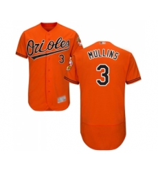 Men's Baltimore Orioles #3 Cedric Mullins Orange Alternate Flex Base Authentic Collection Baseball Jersey
