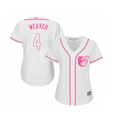 Women's Baltimore Orioles #4 Earl Weaver Replica White Fashion Cool Base Baseball Jersey