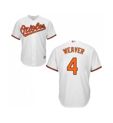 Youth Baltimore Orioles #4 Earl Weaver Replica White Home Cool Base Baseball Jersey