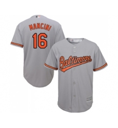 Men's Baltimore Orioles #16 Trey Mancini Replica Grey Road Cool Base Baseball Jersey