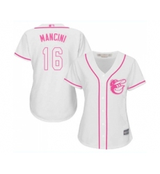 Women's Baltimore Orioles #16 Trey Mancini Replica White Fashion Cool Base Baseball Jersey