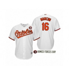 Women's Baltimore Orioles 2019 Armed Forces Day #16  Trey Mancini White Jersey