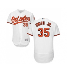 Men's Baltimore Orioles #35 Dwight Smith Jr. White Home Flex Base Authentic Collection Baseball Jersey