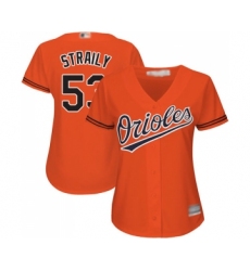 Women's Baltimore Orioles #53 Dan Straily Replica Orange Alternate Cool Base Baseball Jersey