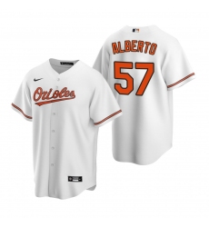 Men's Nike Baltimore Orioles #57 Hanser Alberto White Home Stitched Baseball Jersey