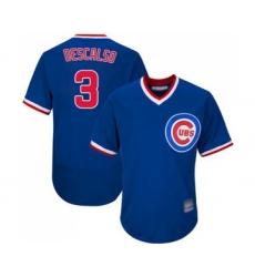 Men's Chicago Cubs #3 Daniel Descalso Royal Blue Cooperstown Flexbase Authentic Collection Baseball Jersey