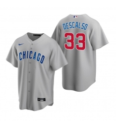 Men's Nike Chicago Cubs #33 Daniel Descalso Gray Road Stitched Baseball Jersey