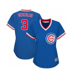 Women's Chicago Cubs #3 Daniel Descalso Authentic Royal Blue Cooperstown Baseball Jersey