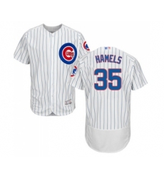 Men's Chicago Cubs #35 Cole Hamels White Home Flex Base Authentic Collection Baseball Jersey