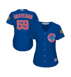 Women's Chicago Cubs #59 Kendall Graveman Authentic Royal Blue Alternate Baseball Jersey