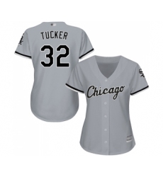 Women's Chicago White Sox #32 Preston Tucker Replica Grey Road Cool Base Baseball Jersey
