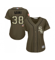 Women's Chicago White Sox #38 Ryan Goins Authentic Green Salute to Service Baseball Jersey