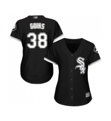Women's Chicago White Sox #38 Ryan Goins Replica Black Alternate Home Cool Base Baseball Jersey