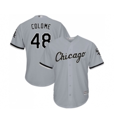 Men's Chicago White Sox #48 Alex Colome Replica Grey Road Cool Base Baseball Jersey