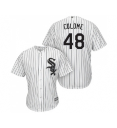 Men's Chicago White Sox #48 Alex Colome Replica White Home Cool Base Baseball Jersey