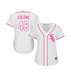 Women's Chicago White Sox #48 Alex Colome Replica White Fashion Cool Base Baseball Jersey
