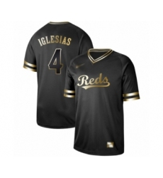 Men's Cincinnati Reds #4 Jose Iglesias Authentic Black Gold Fashion Baseball Jersey